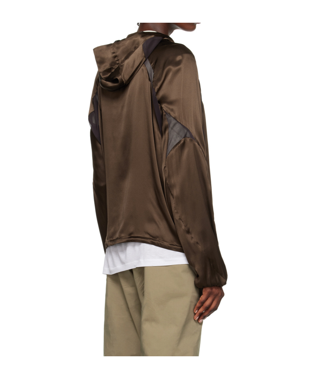 Post Archive Faction (paf) Hoodie Patchwork Casual Jacket In Brown