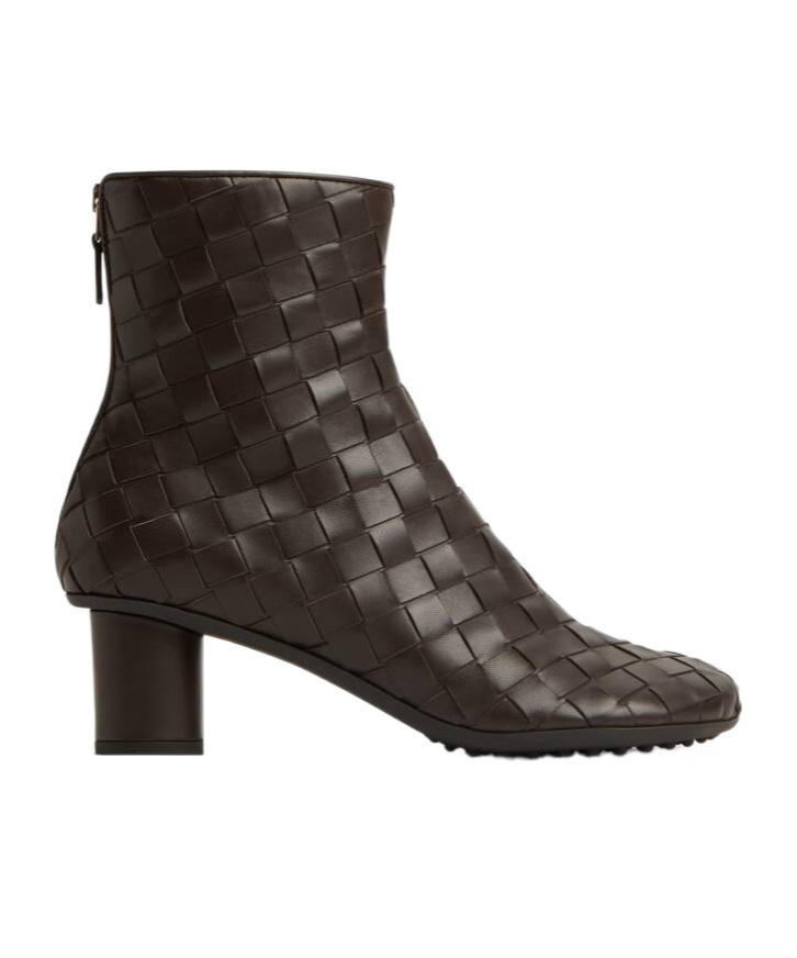 Bottega Veneta Atomic 75 Intrecciato Leather Ankle Boots In Pink