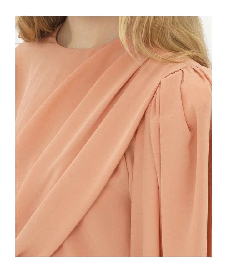 Chloé Short Draped Top In Nude