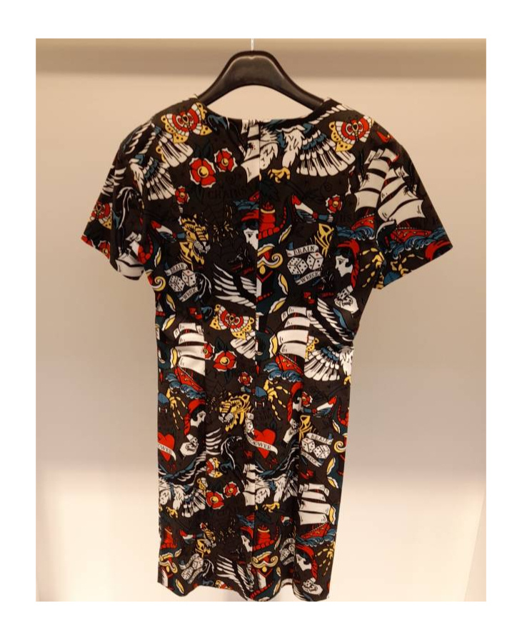Moschino Full Body Pattern Design Dress In Black
