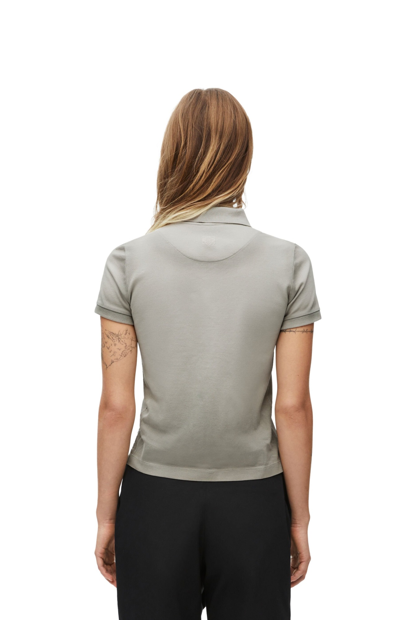 Loewe Faded-effect Short-sleeve Polo Shirt In Gray