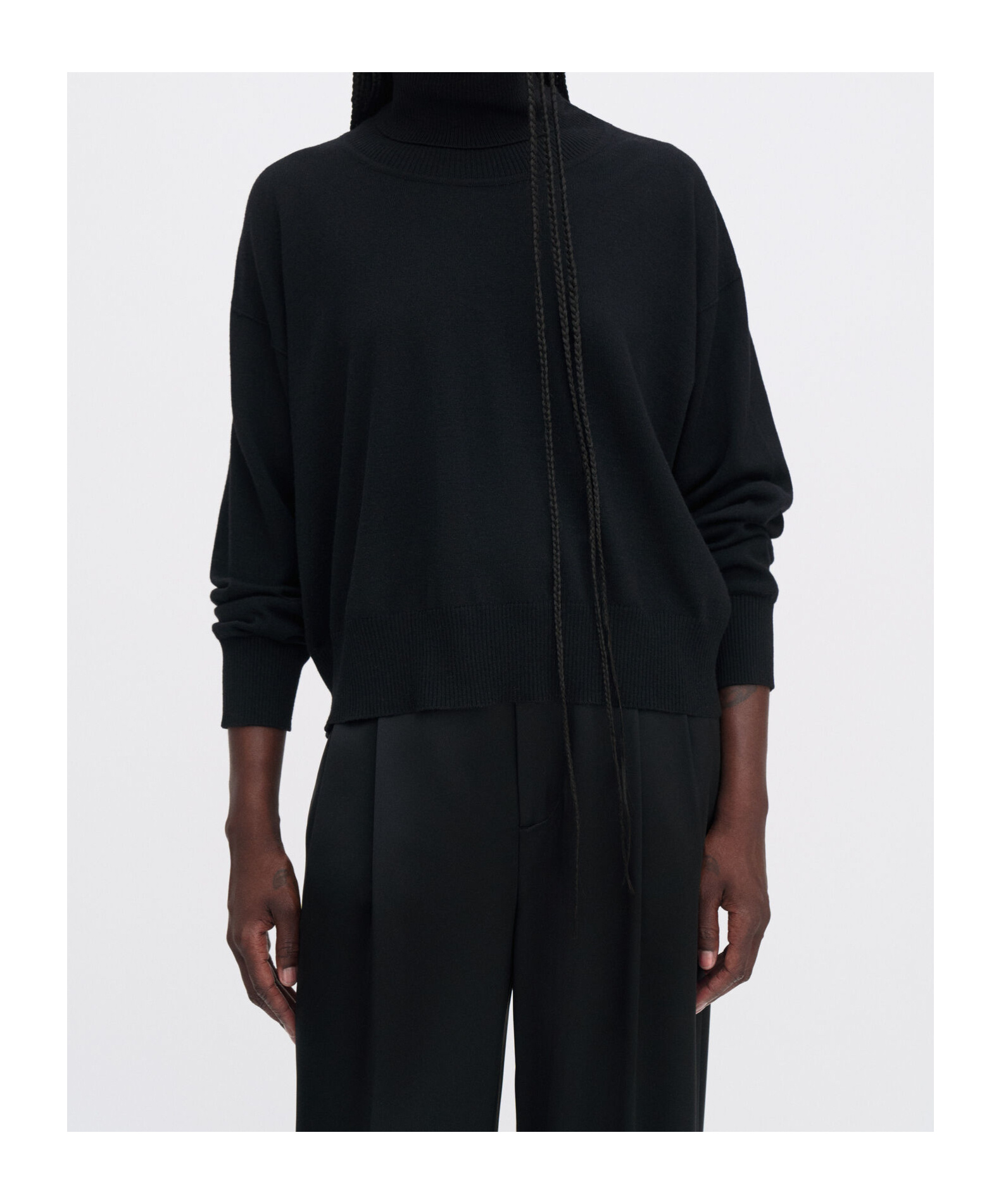 Filippa K Relaxed Turtleneck Sweater In Black