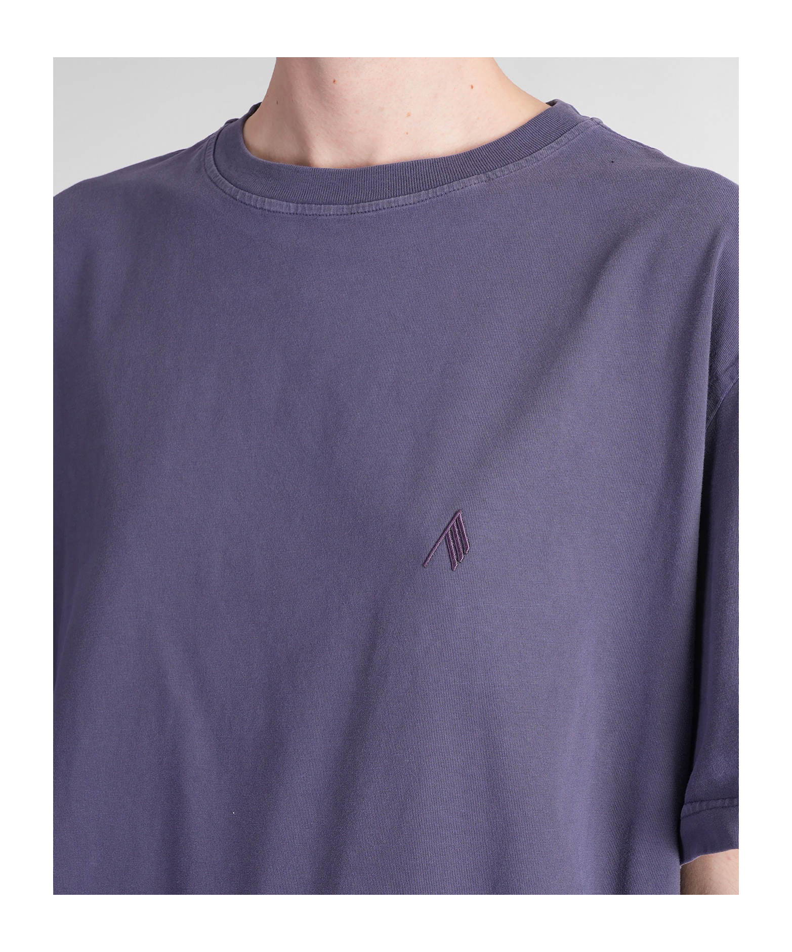 Shop Attico The Logo Embroidered Oversized Jersey T-shirt In Blue