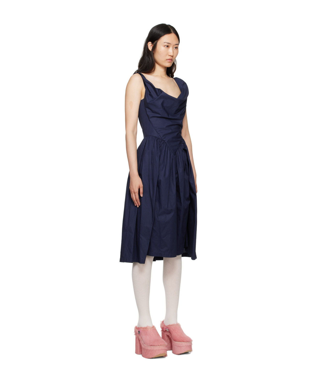 Vivienne Westwood Navy Sunday Midi Dress In Black