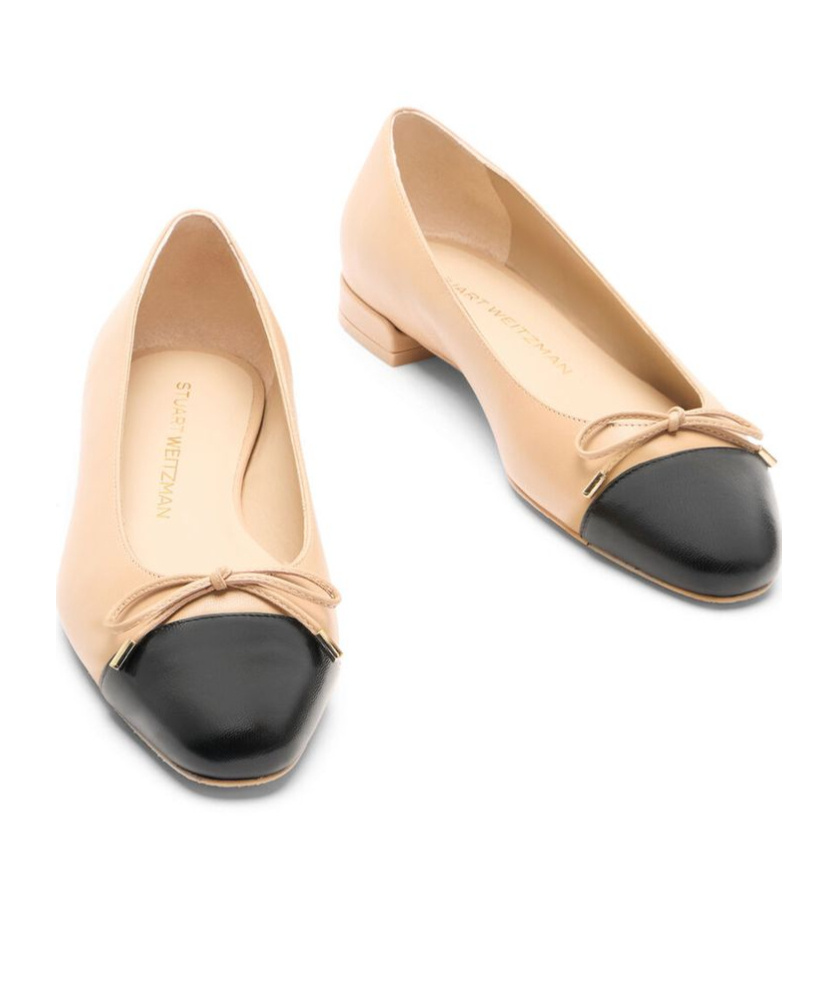 Stuart Weitzman Pointed Almond Toe Ballerina Flats In Maroon