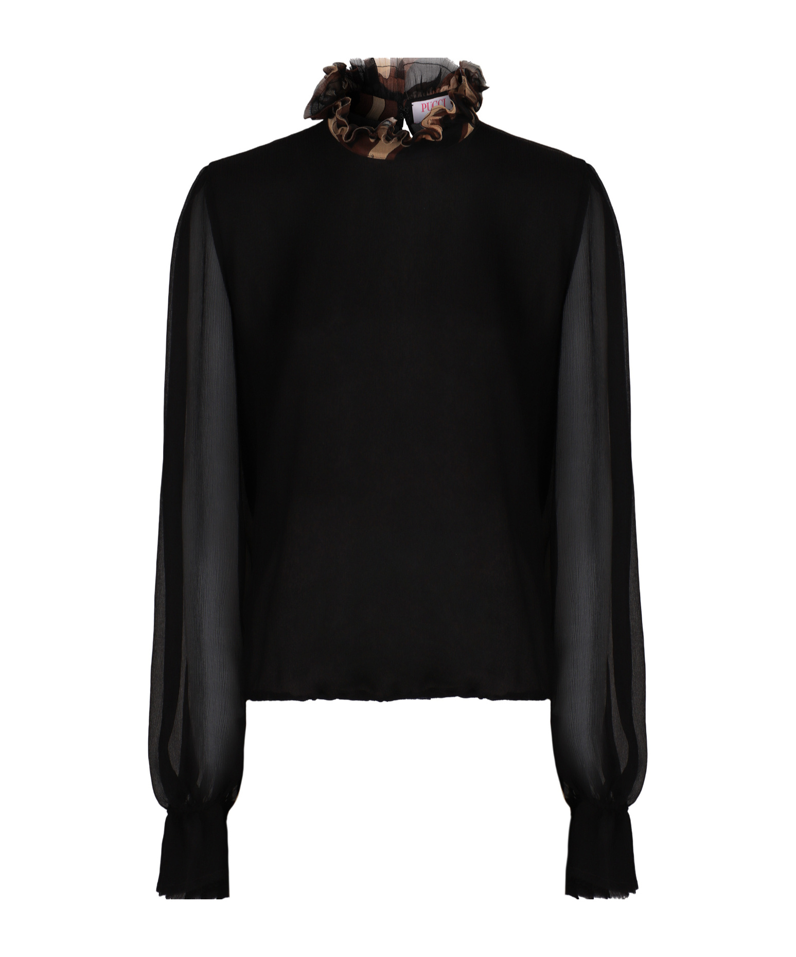 Pucci Long-sleeved Blouse In Black