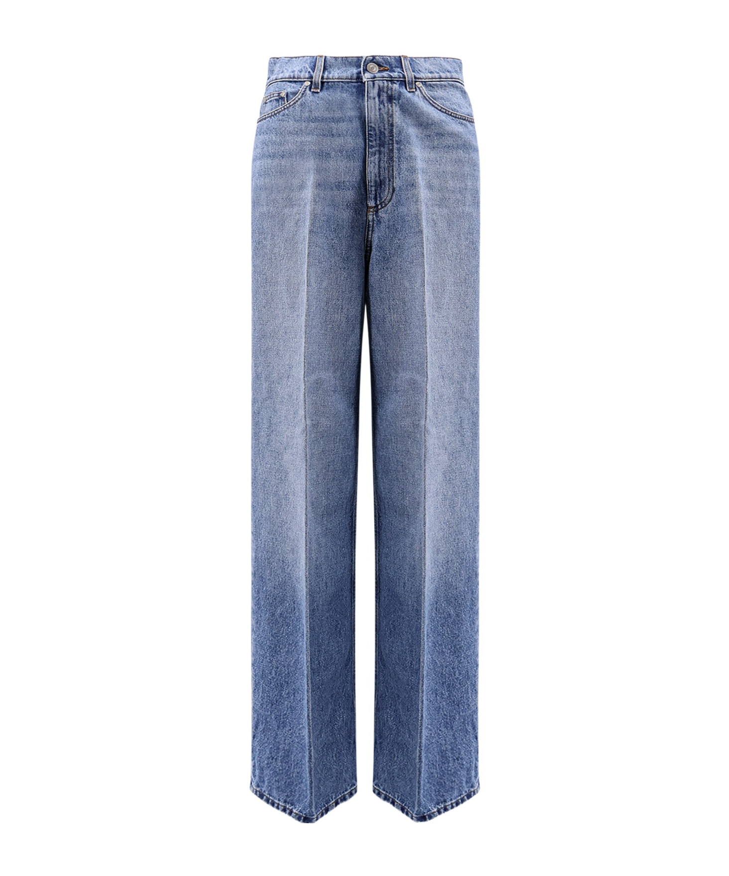 Stella Mccartney Denim Trousers With Belt Loops In Blue