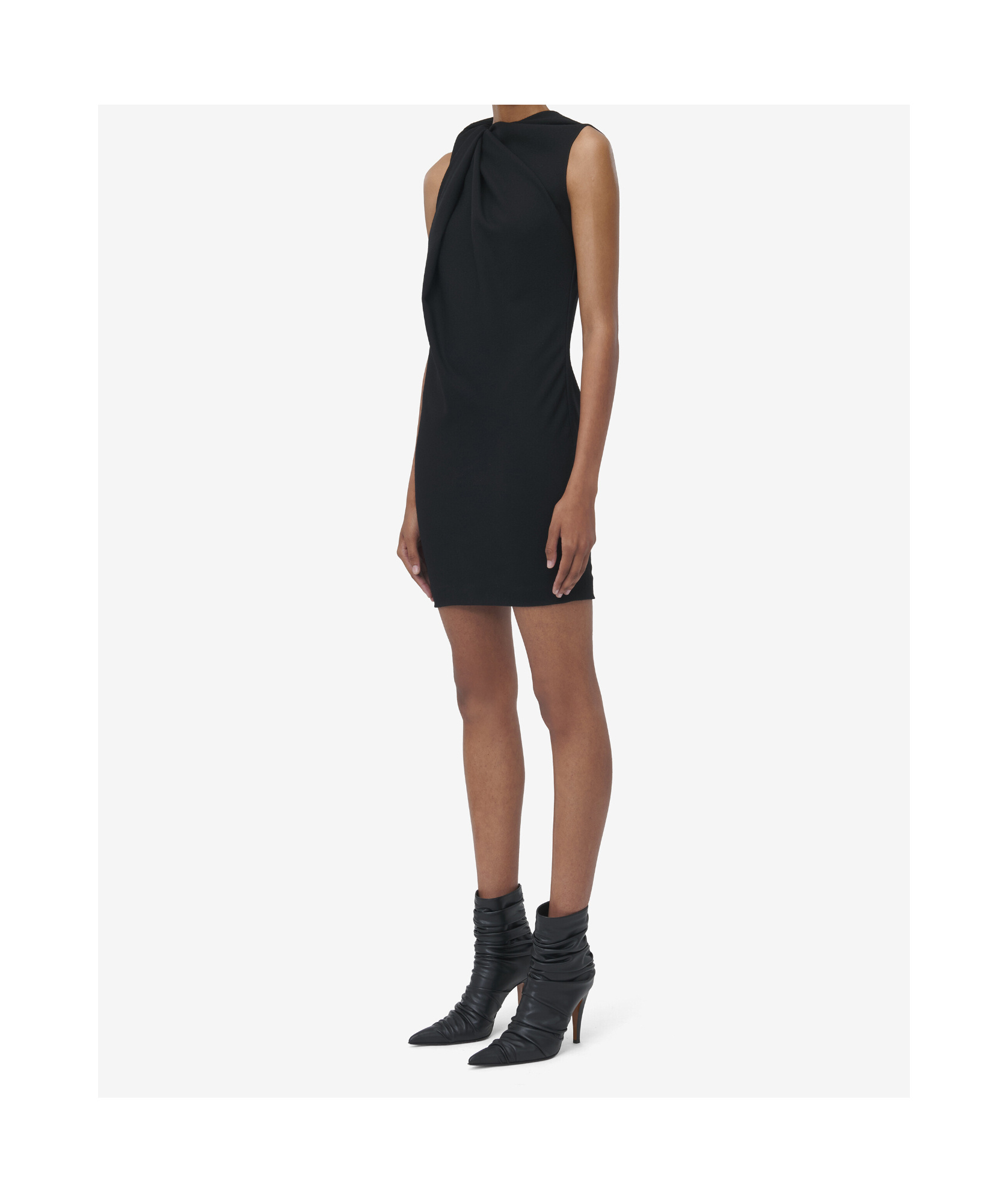 Alexander Mcqueen Knot Mini Dress In Black