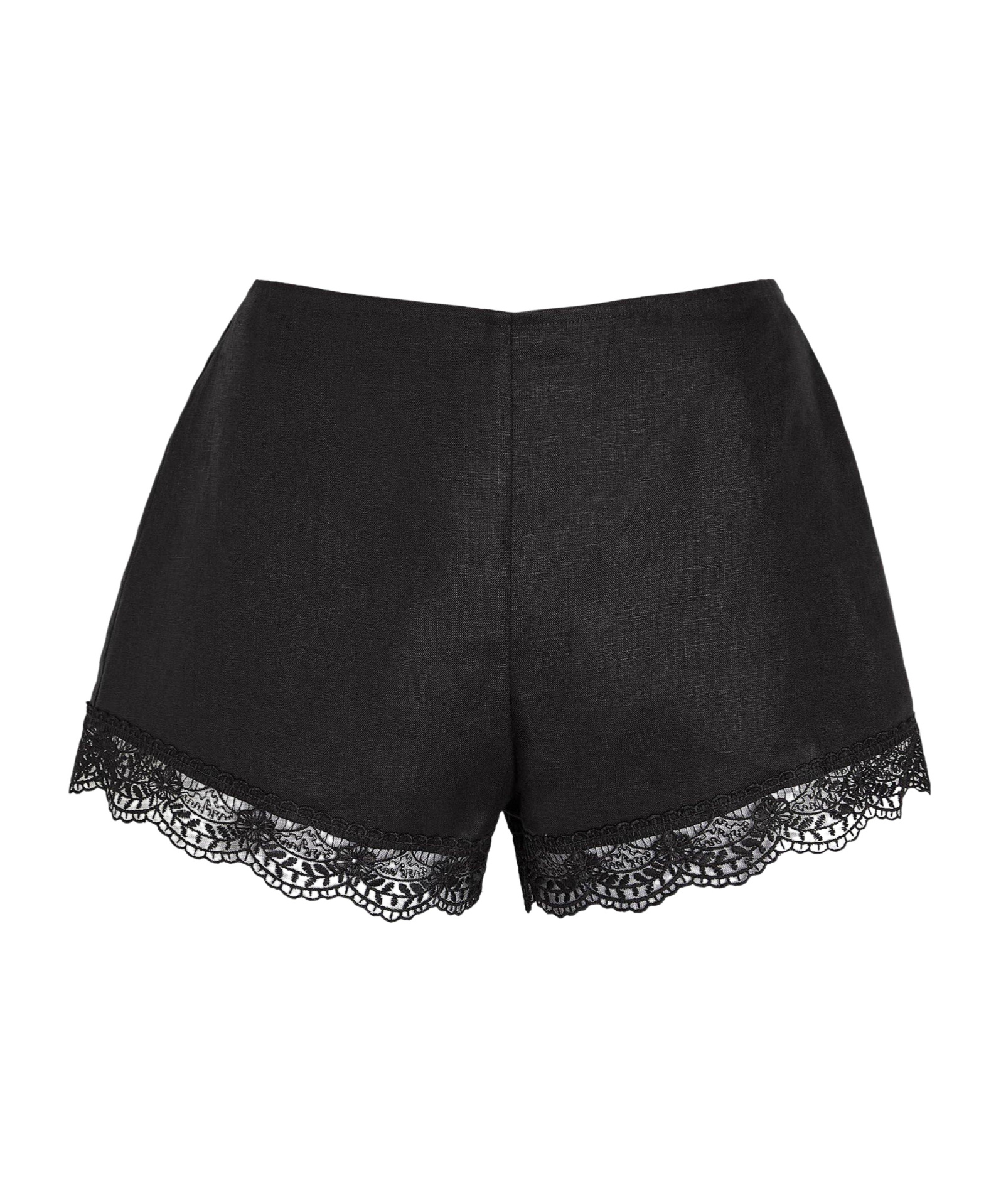 Staud Linen Woven Shorts In Black