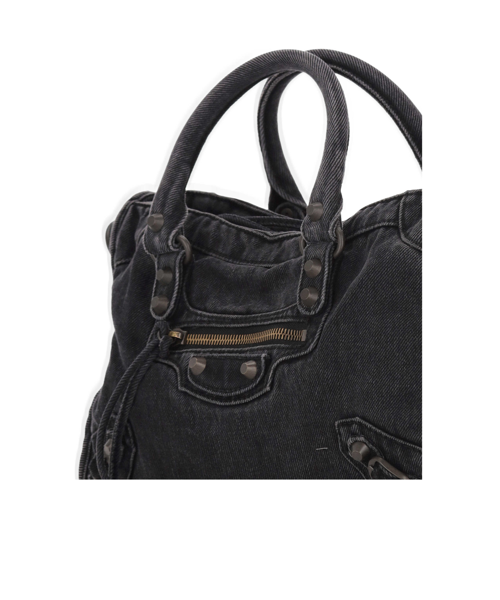 Balenciaga Le City Small Denim Bag In Black