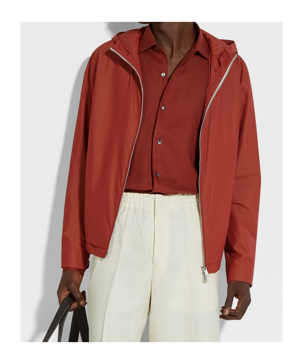 Zegna Nylon And Cotton Blouson Jacket In Red