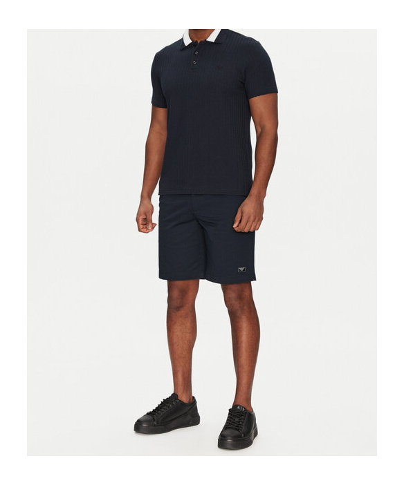 Emporio Armani Belt Loop Shorts In Blue