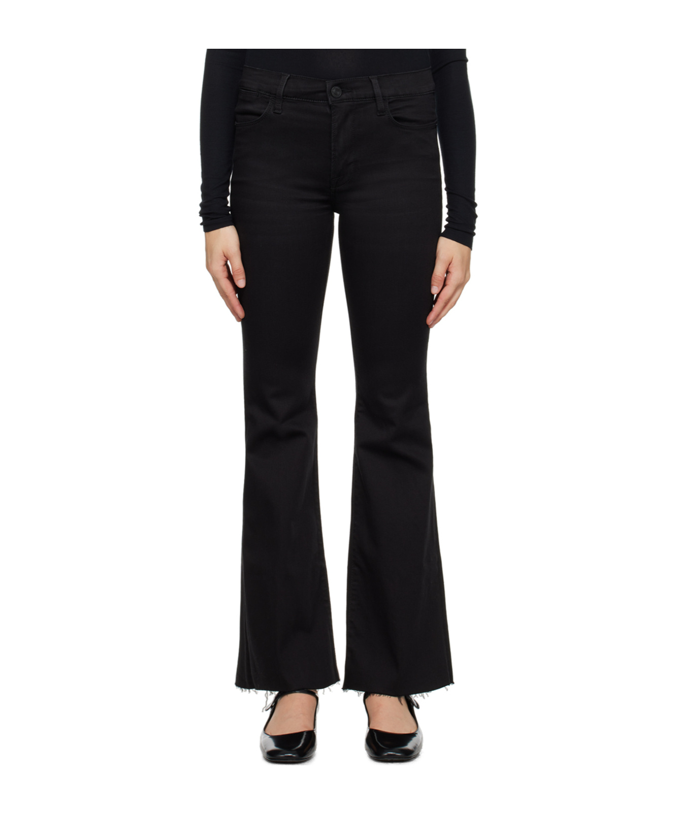 FRAME LE EASY FLARE LOGO DENIM PANTS