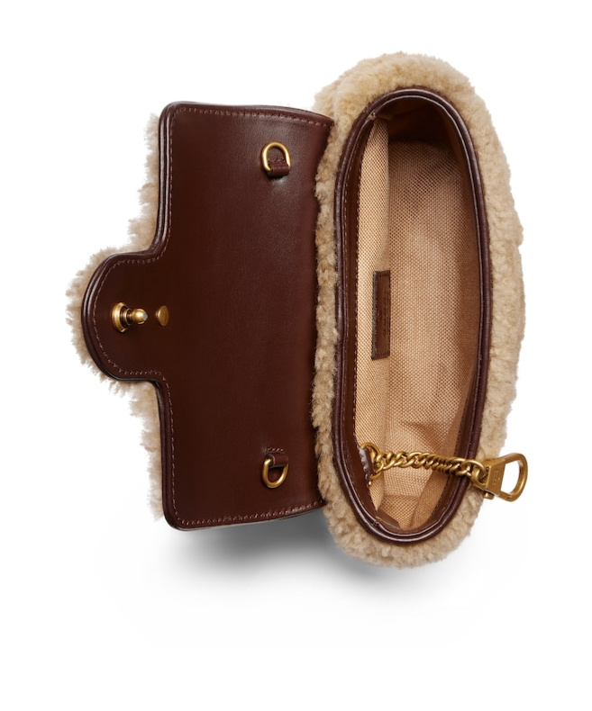 Shop Gucci Mini Gg Marmont Bag In Nude