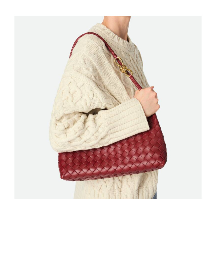 Bottega Veneta Andiamo East-west Rosewood Bag In Red