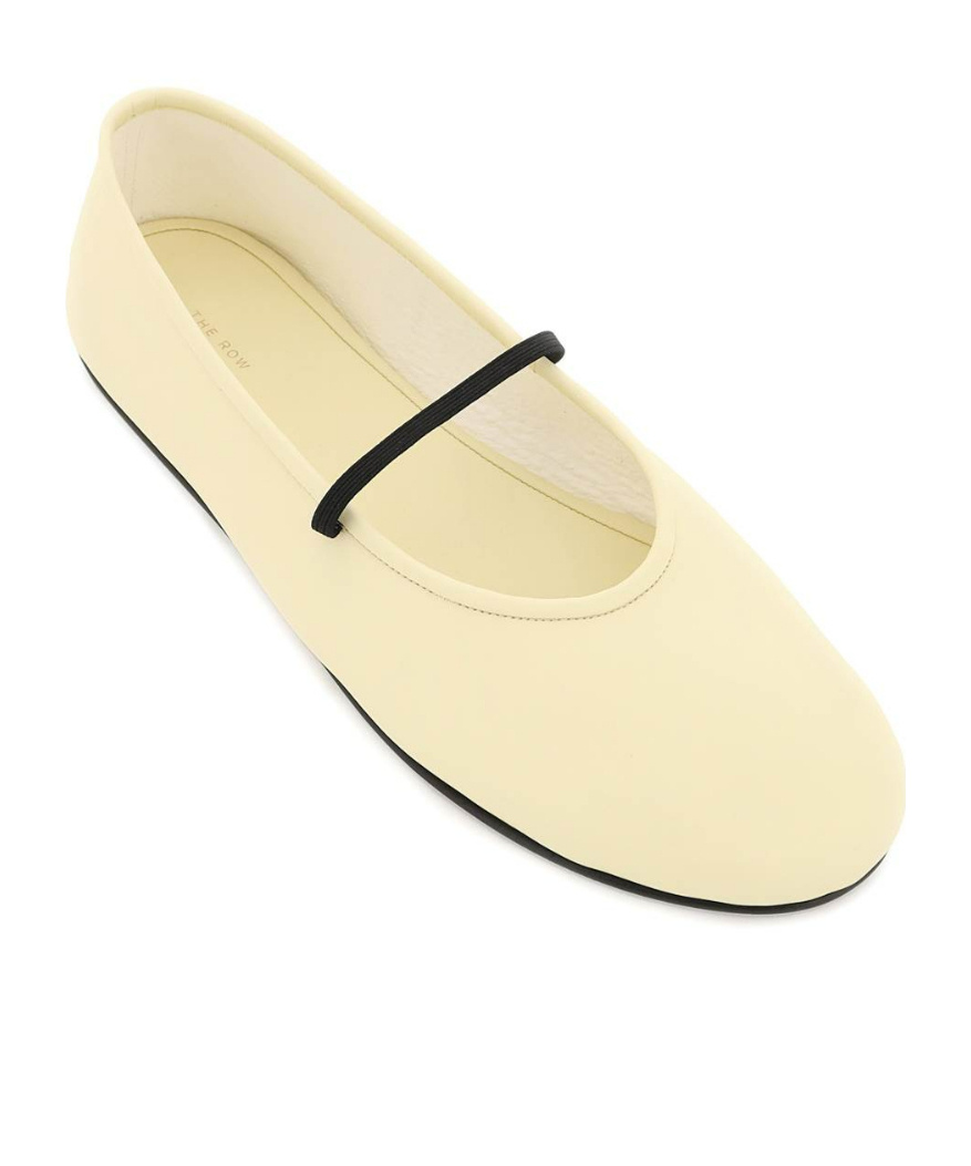 The Row Nappa Leather Ballet Slippers In Nude