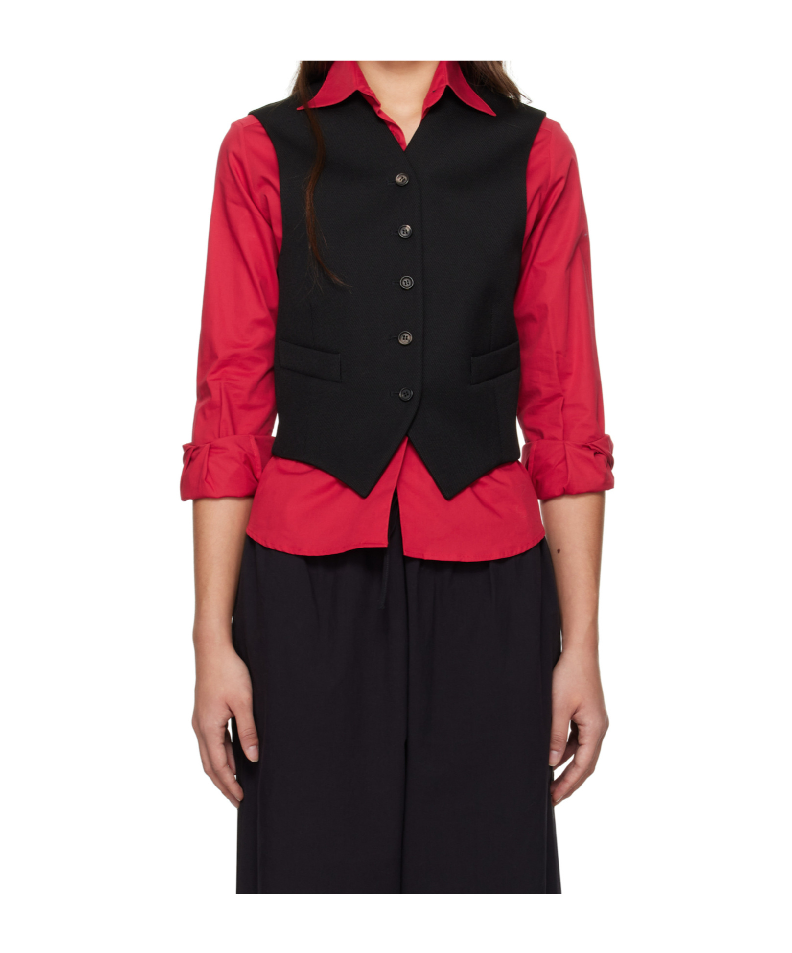 Bode Black Riding Twill Waistcoat In Black