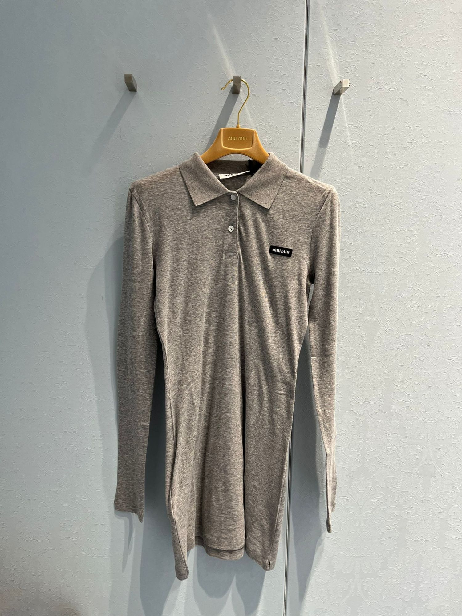 Miu Miu Minikleid Aus Geripptem Strick In Gray