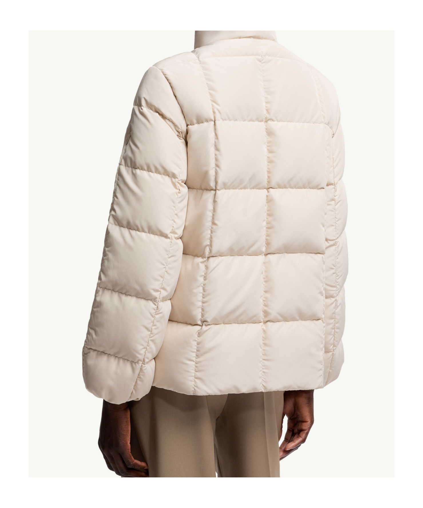 Moncler Cochevinne Square-quilted Short Down Jacket In Neutral