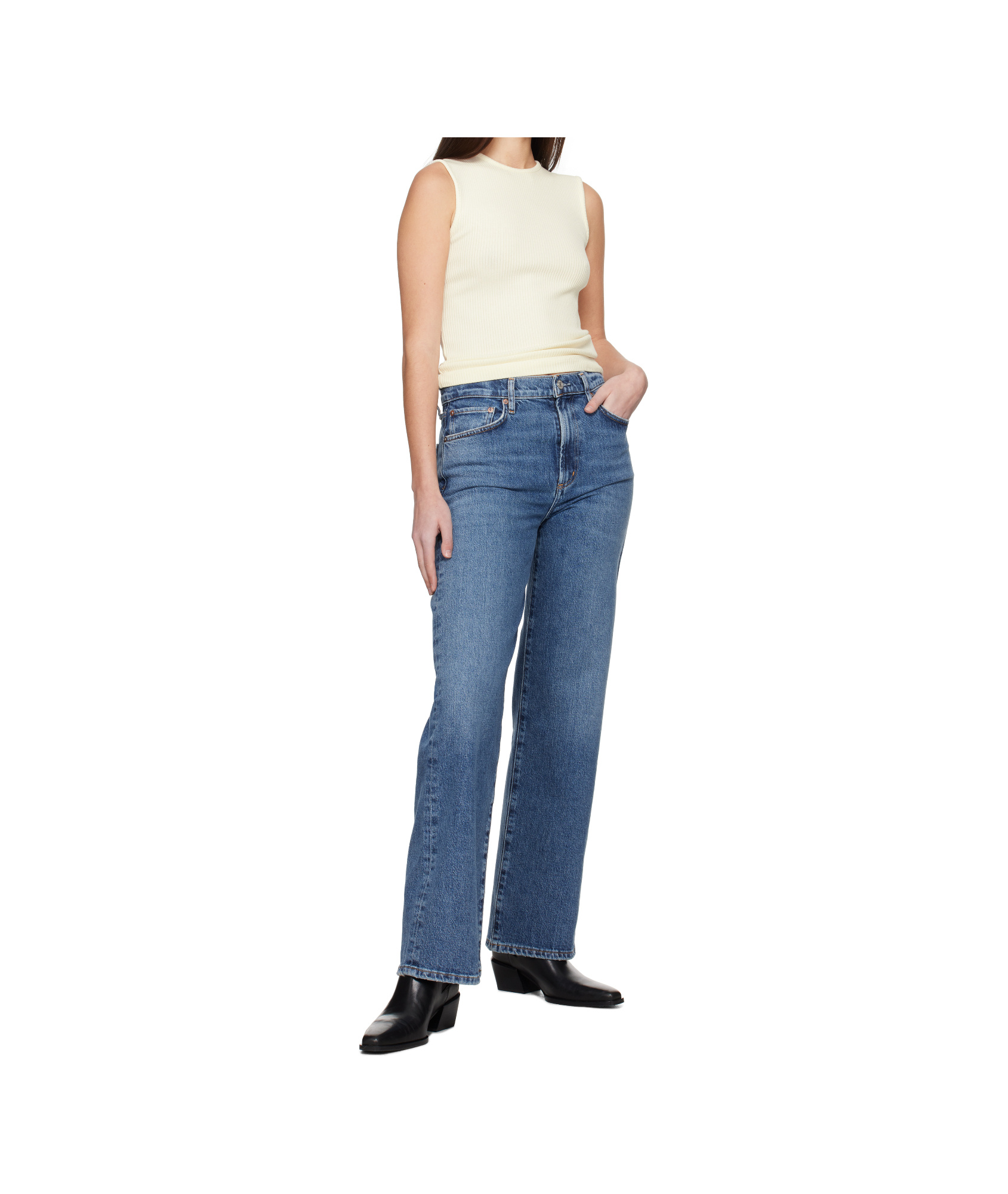Agolde Valen High Rise Straight Jeans In Brown