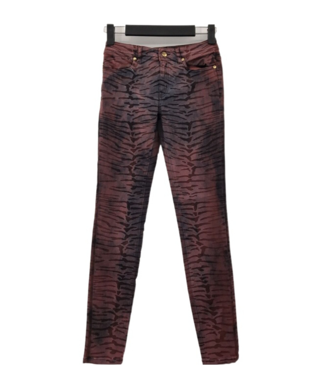 Just Cavalli Textured Denim Trousers In Black