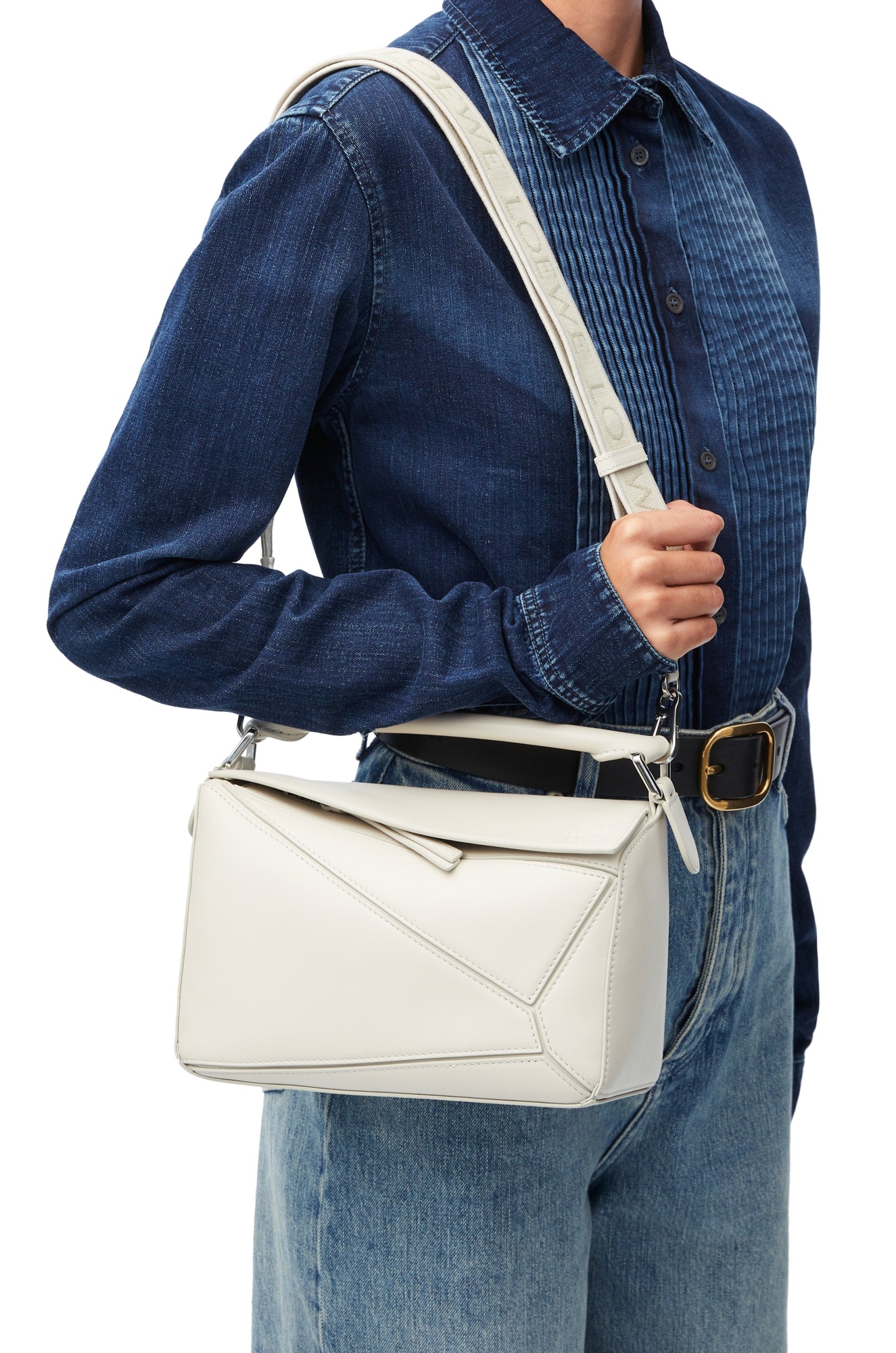 Loewe Puzzle Bag Small Sea Salt Women In White
