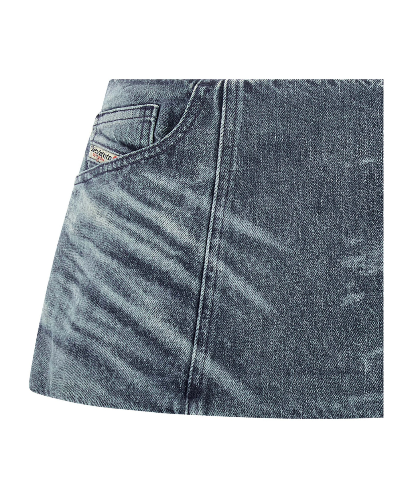 Diesel De-nora Denim Mini Skirt In Blue