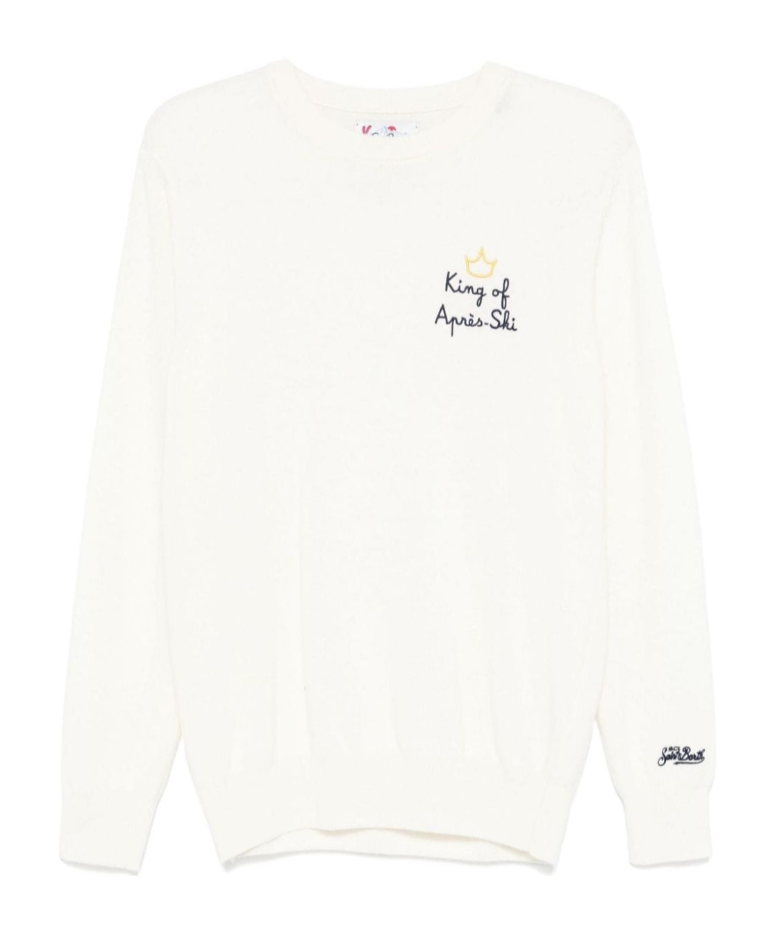 Shop Mc2 Saint Barth Long-sleeved Sweater In White