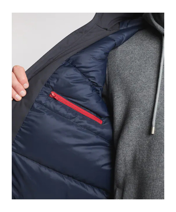 Fay Button-fastening Hooded Jacket In Blue