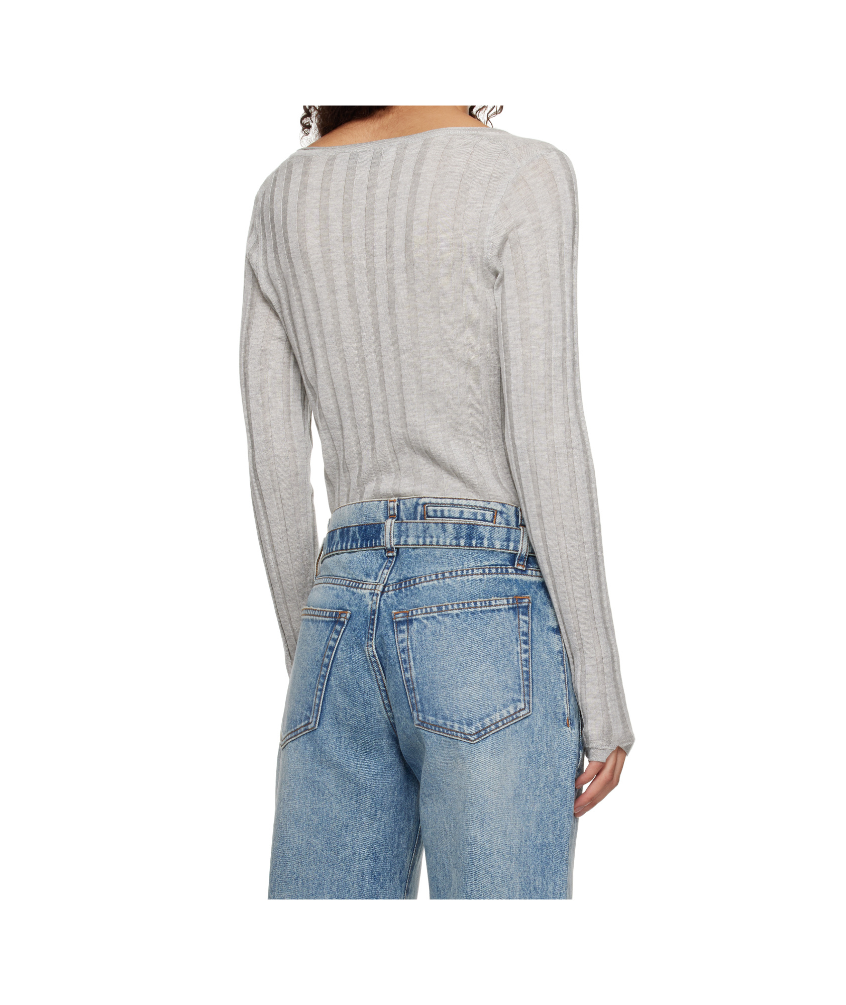 Shop Proenza Schouler Gray White Label Hattie Cardigan