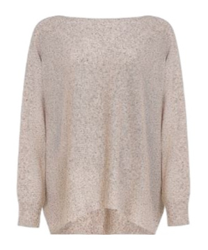 D Exterior Boat-neck Sweater In Pink