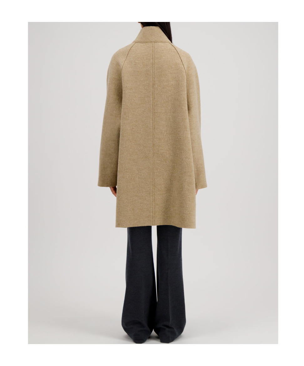 Harris Wharf London Raglan Cape Boiled Wool In Brown