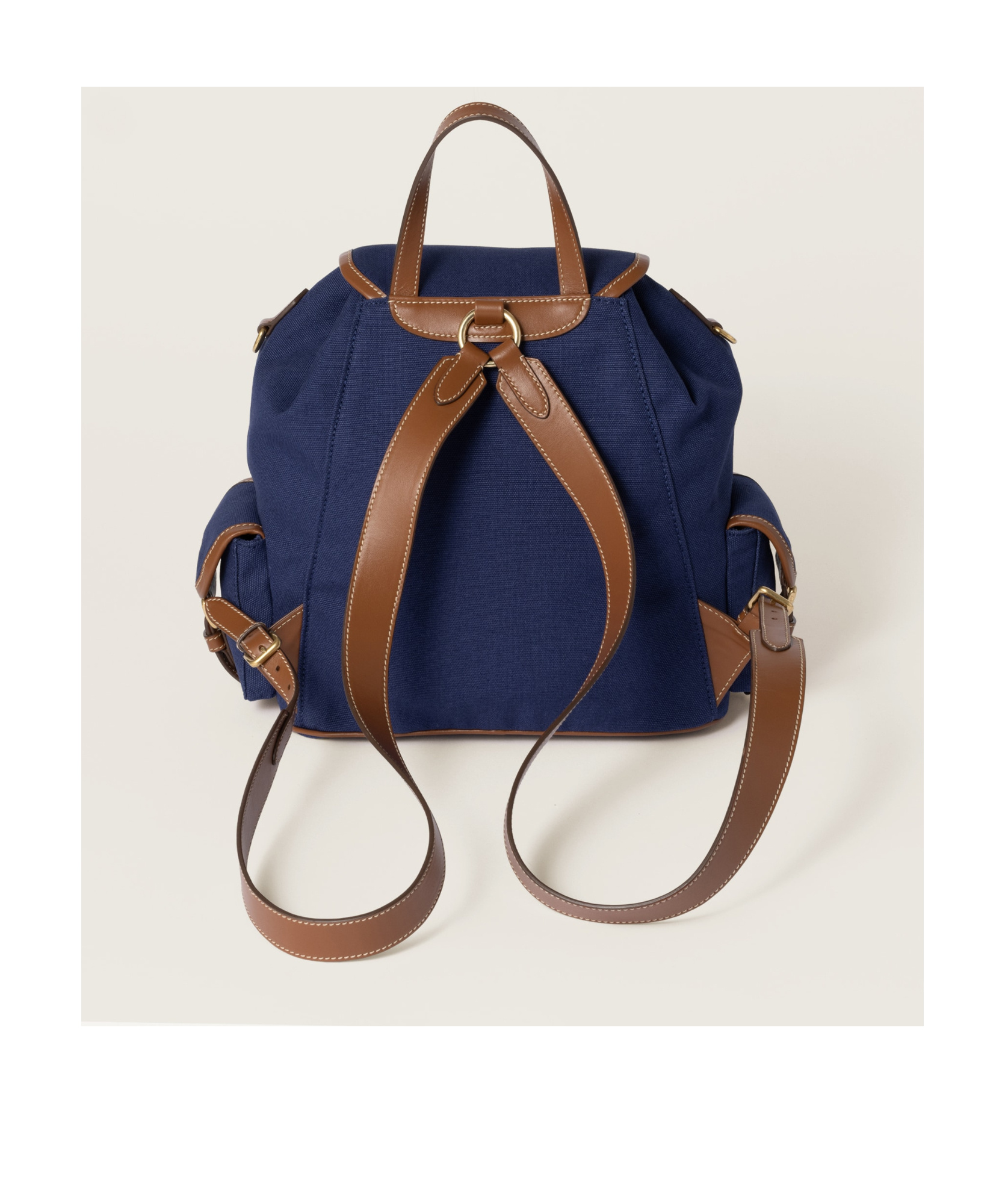 MIU MIU CANVAS AND LEATHER BACKPACK