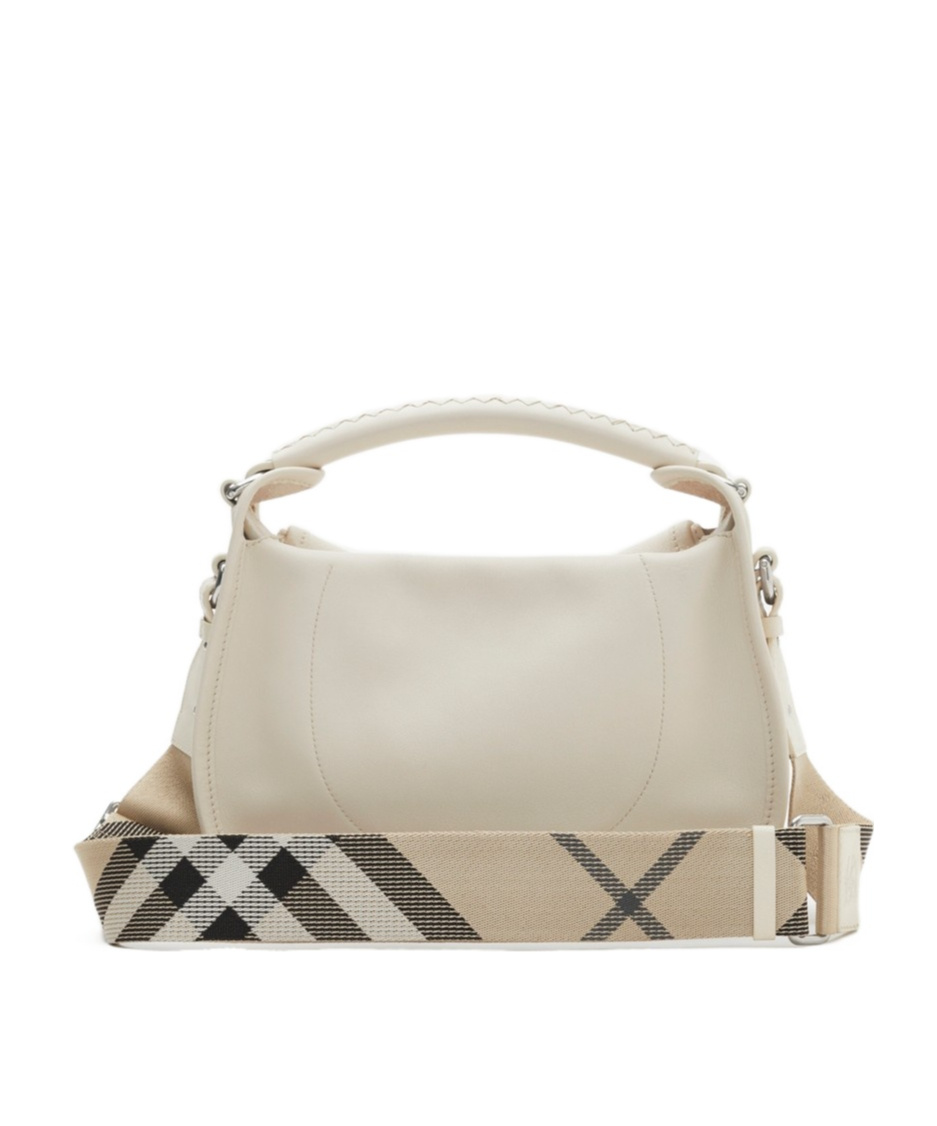 Burberry Clip Small Leather Messenger Bag In White