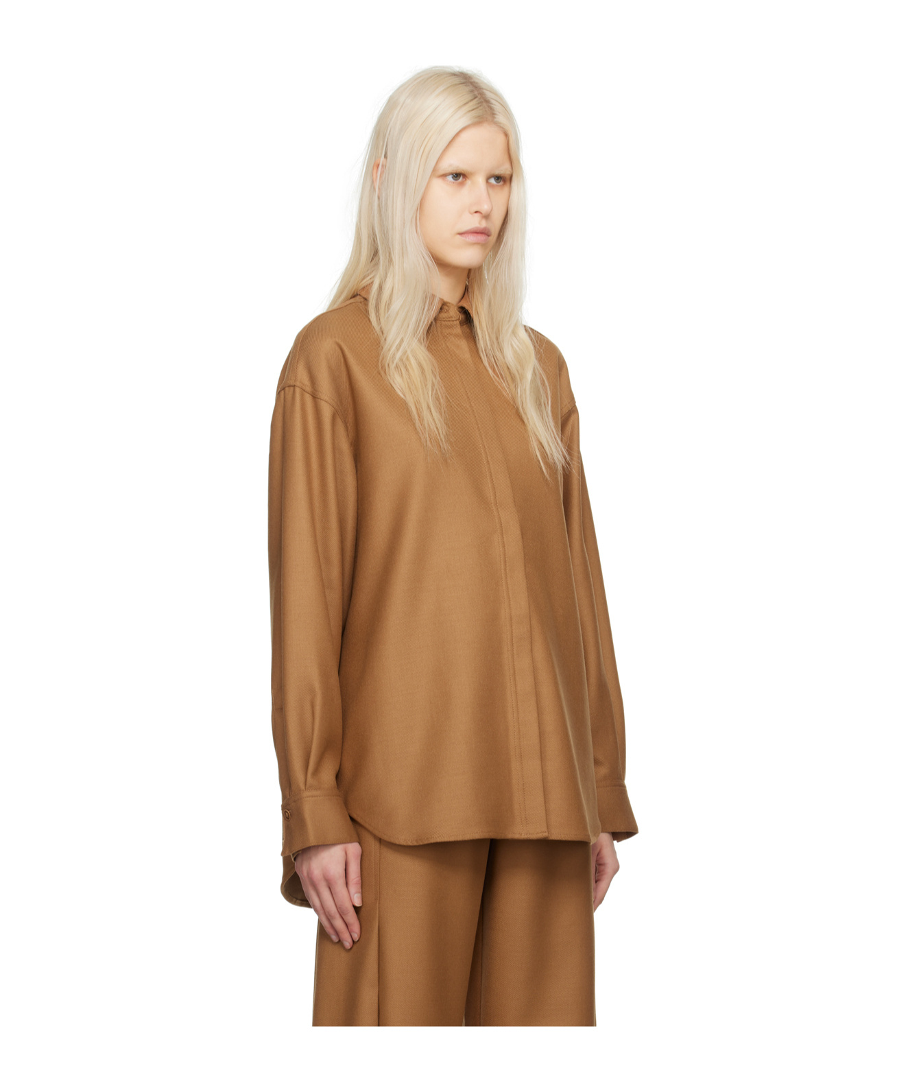 Holzweiler Dais Lapel Shirt In Brown
