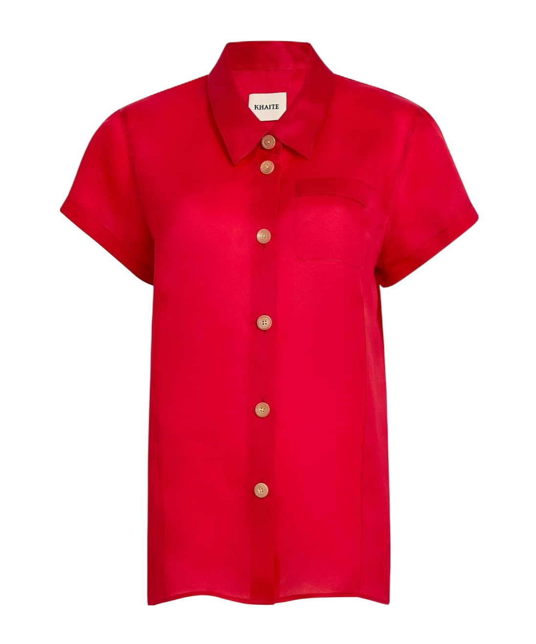 Khaite Womens Raspberry Keefe Sheer Silk Top Xs In Red
