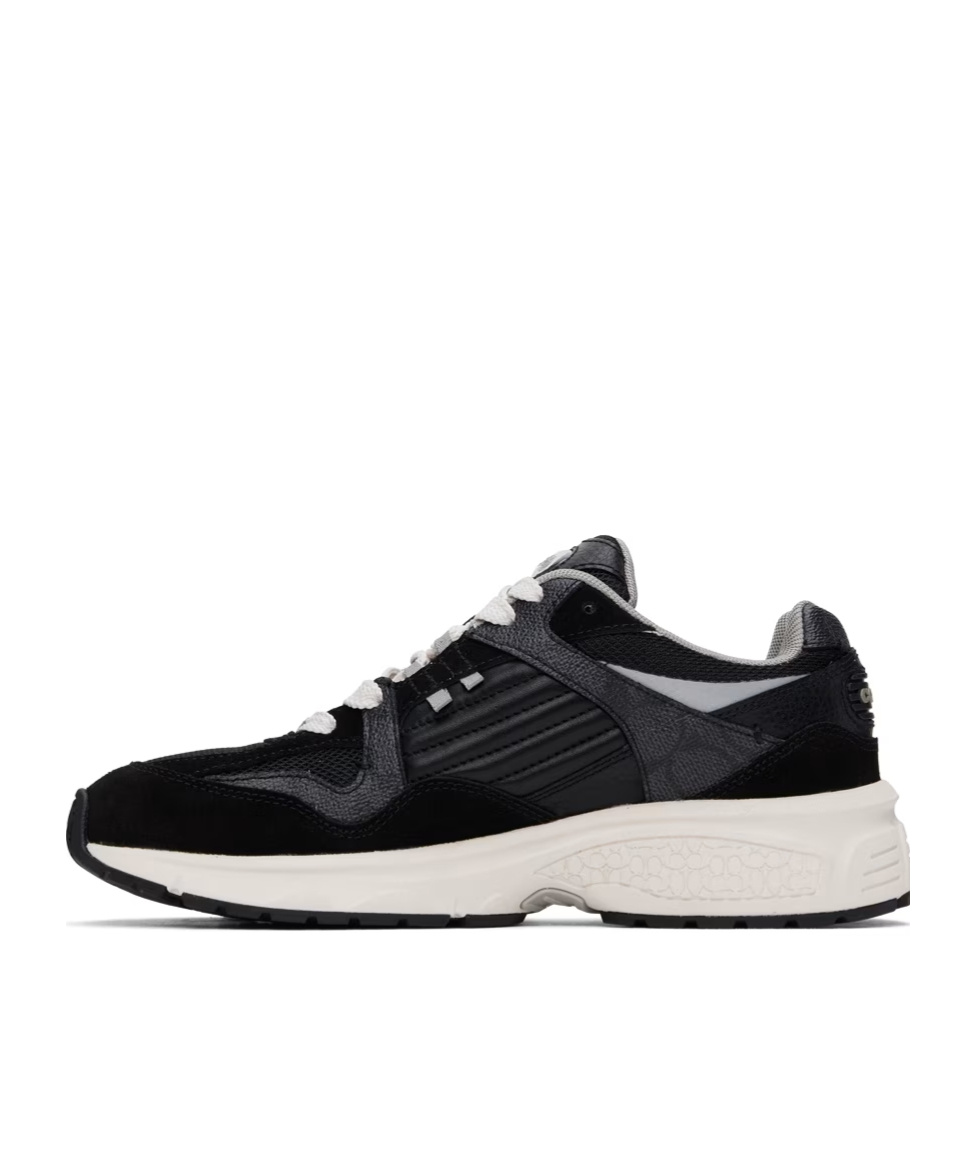Coach Logo Lace Low-cut Skate Shoes In Black