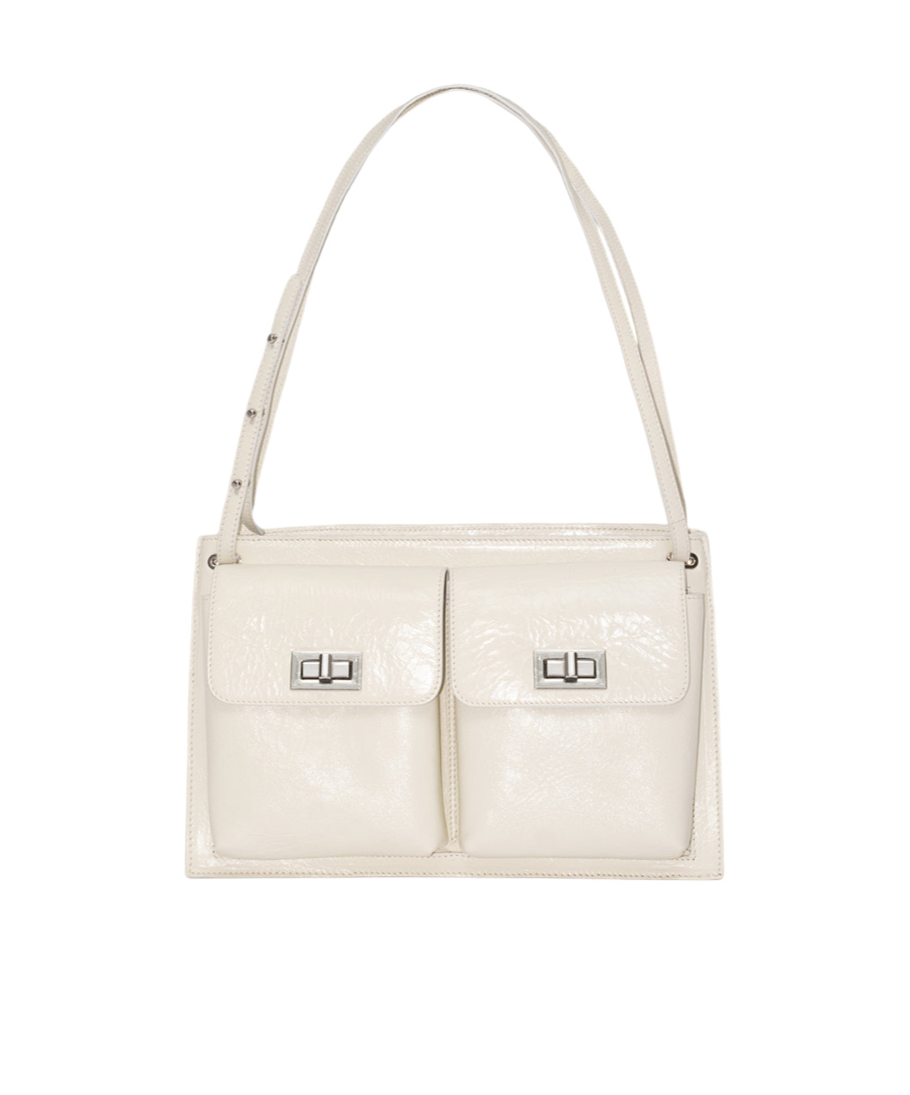 By Far Logo Shoulder Bag In White