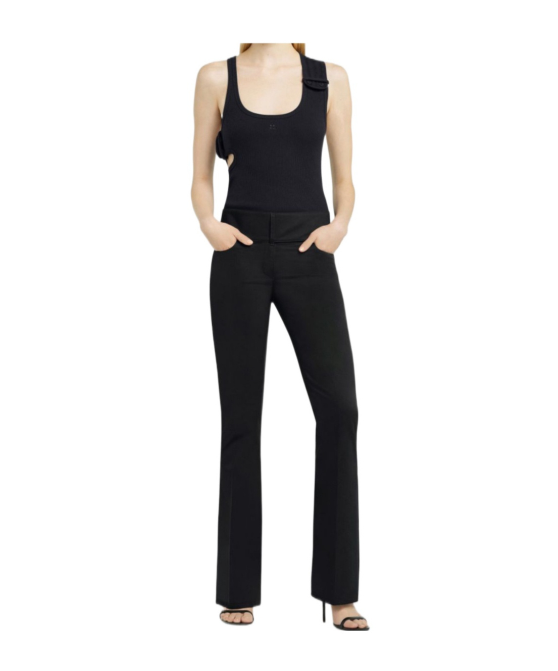Shop Courrèges 90's Ribbed Tank Top In Black