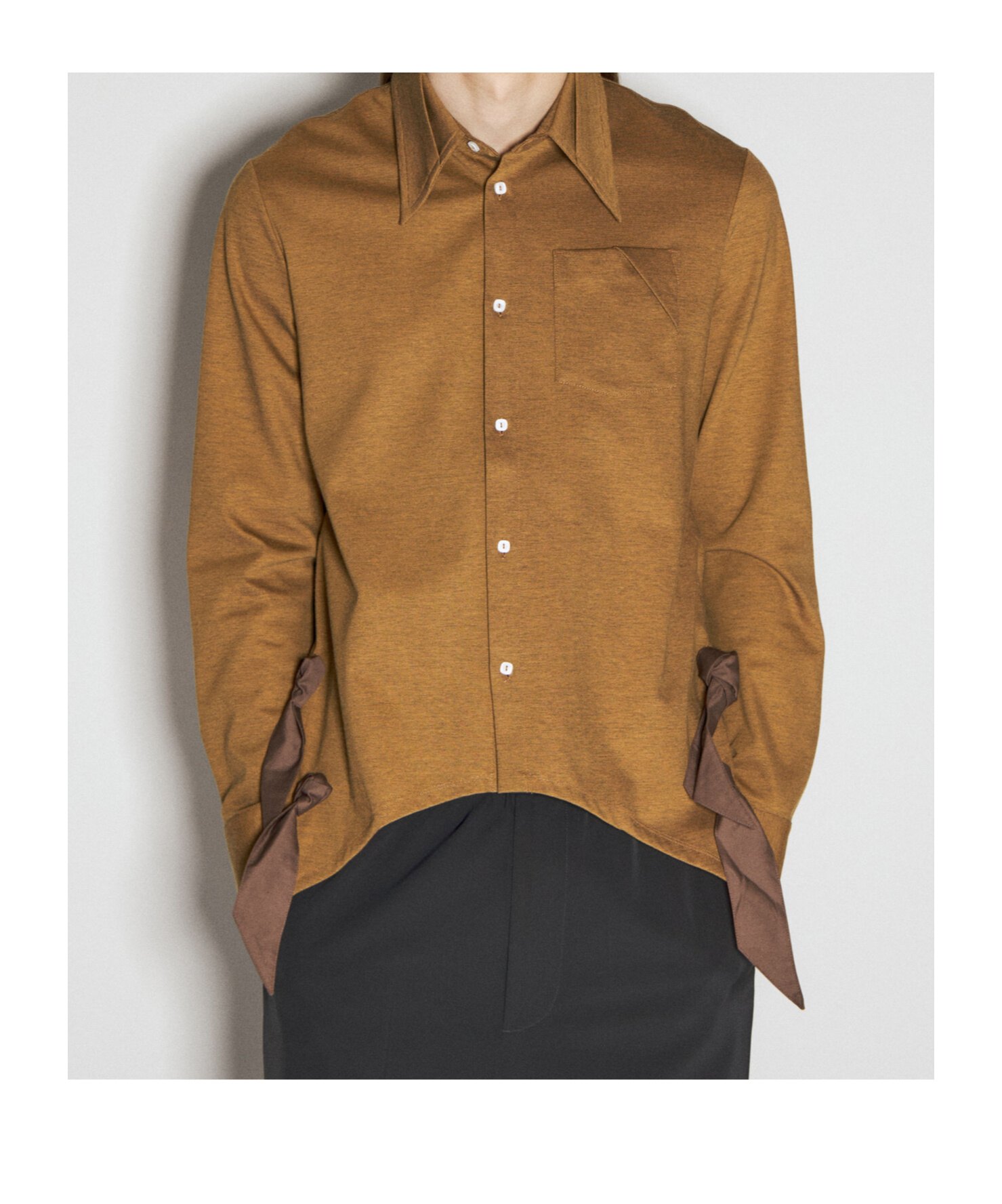 Kiko Kostadinov Rino Twisted Knotted Shirt In Brown