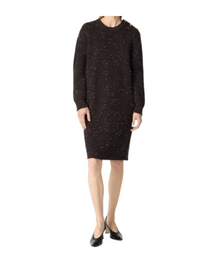 Bottega Veneta Wool English Rib Dress In Brown