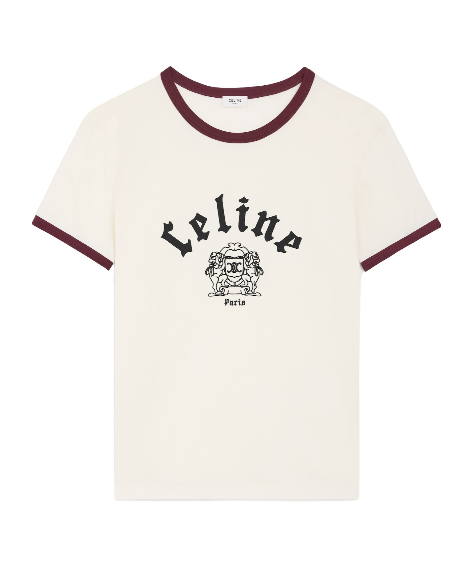 Celine Blason Regular T-shirt In Cotton Jersey In White