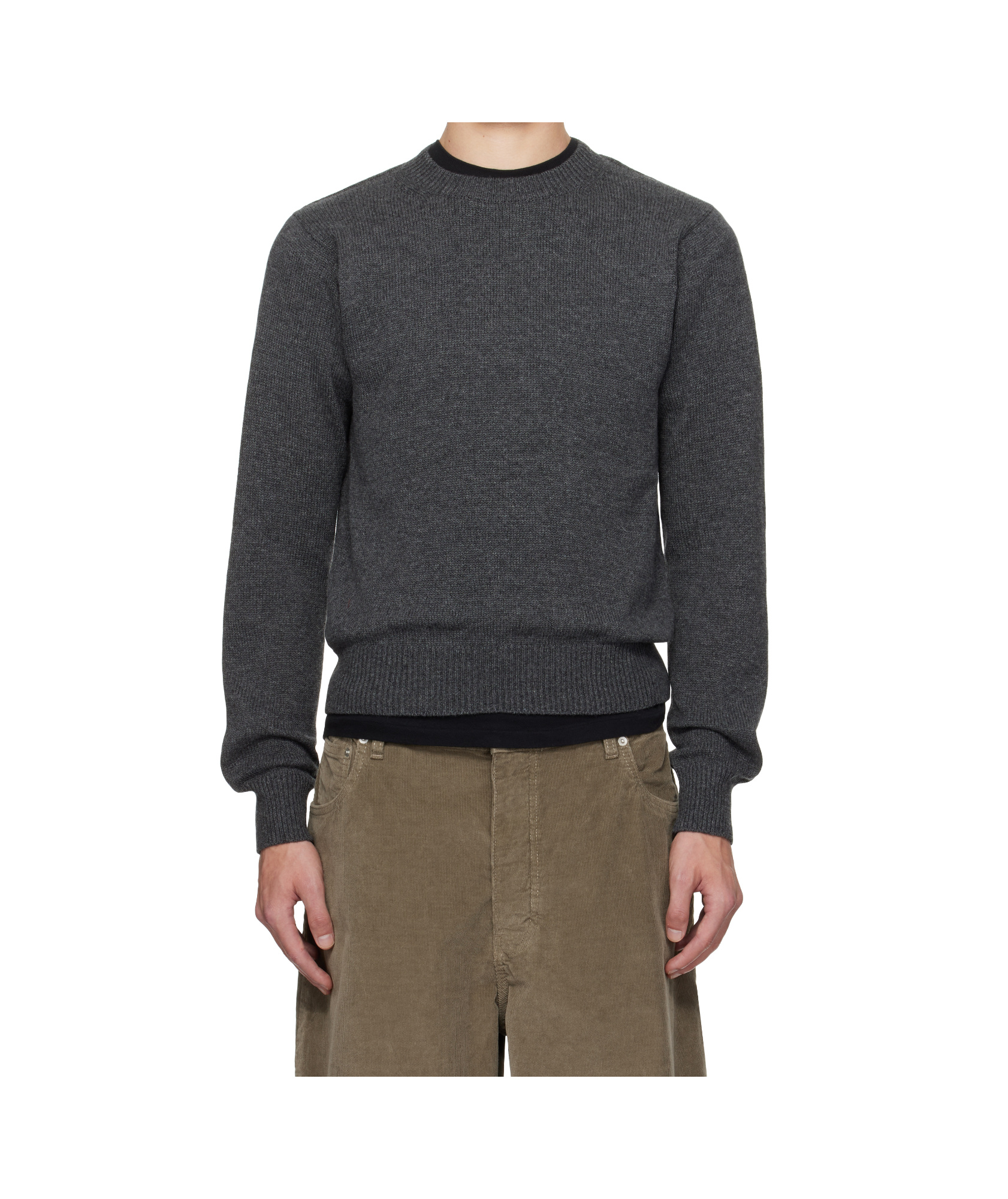 Auralee Long-sleeved Knitted Sweater In Black