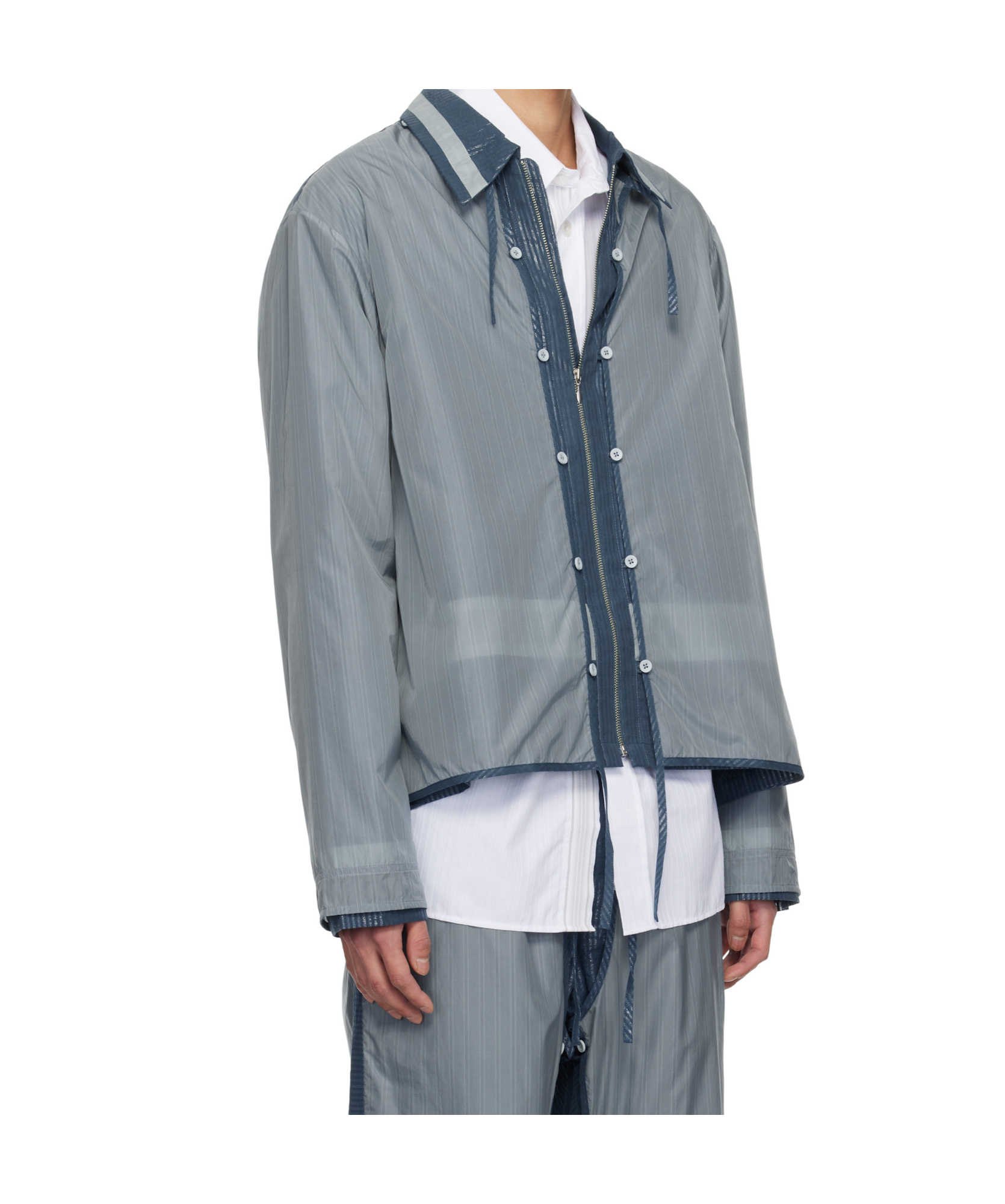 Craig Green Cotton-blend 2-in-1 Shirt Jacket In Gray