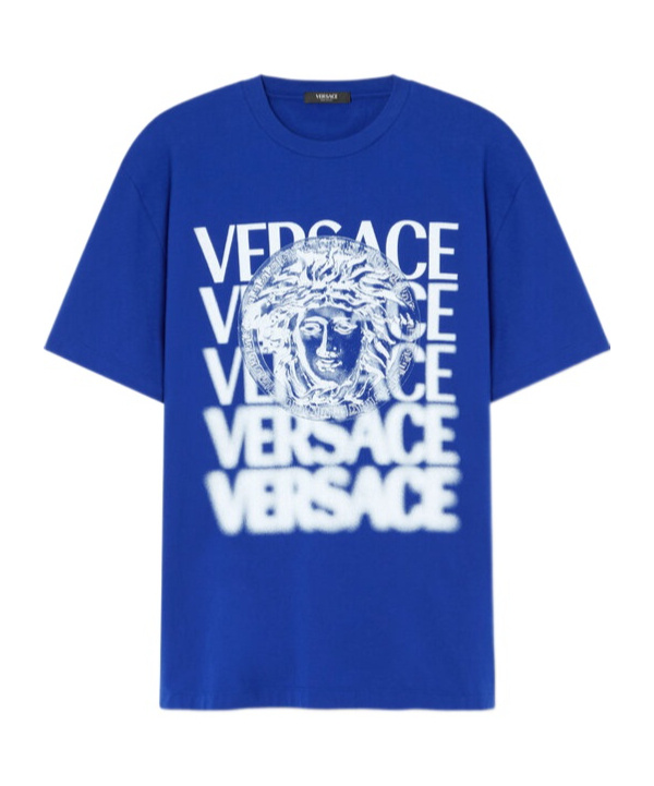 VERSACE VERSACE LOGO-PRINTED CREWNECK T-SHIRT