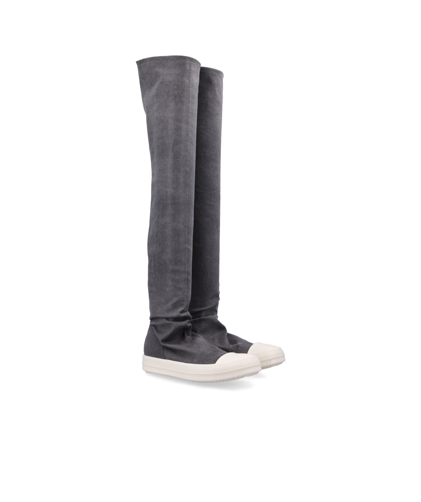 Rick Owens Drkshdw Over-the-knee Sock Sneakers With Contrast Toe Cap In Gray