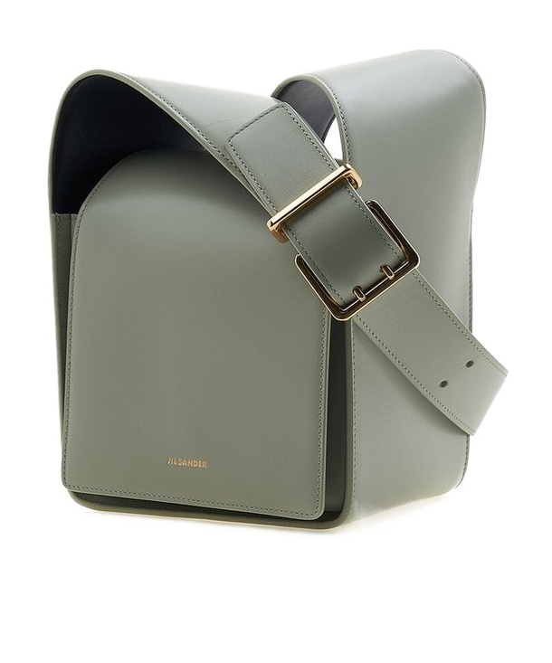 Jil Sander Logo Shoulder Bag In Green