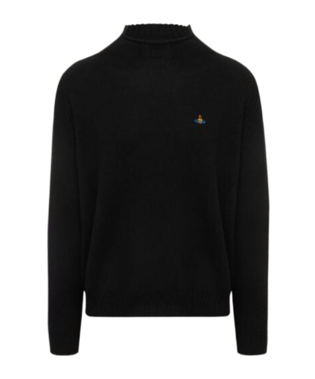 Vivienne Westwood Long Sleeve Mock Neck Knit Sweater In Black