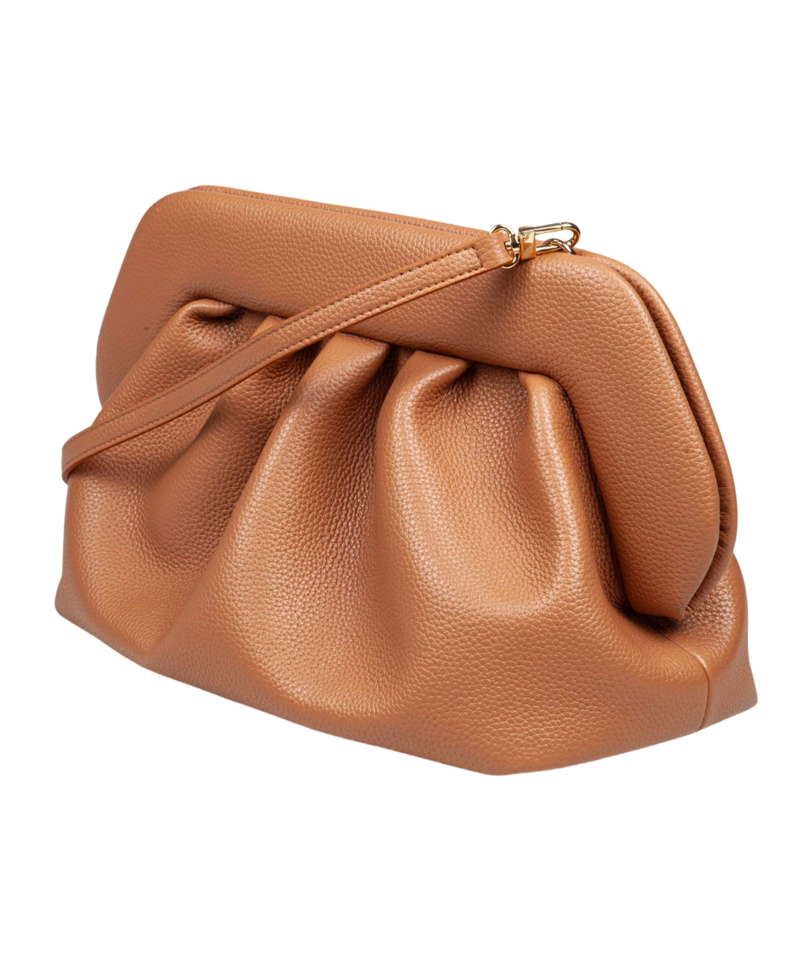 Themoirè Macadamia Vegan Pu Clutch In Brown
