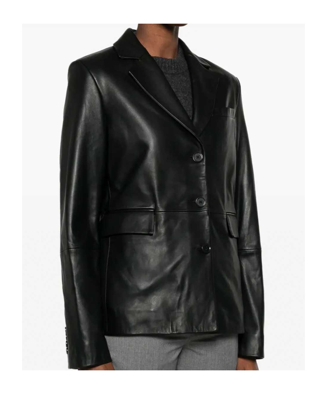 Loulou De Saison Lapel Long-sleeved Suit Jacket In Black
